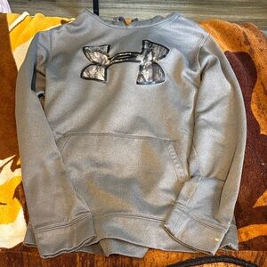 Under Armour Boys Gray Hoodie with Camo Logo
